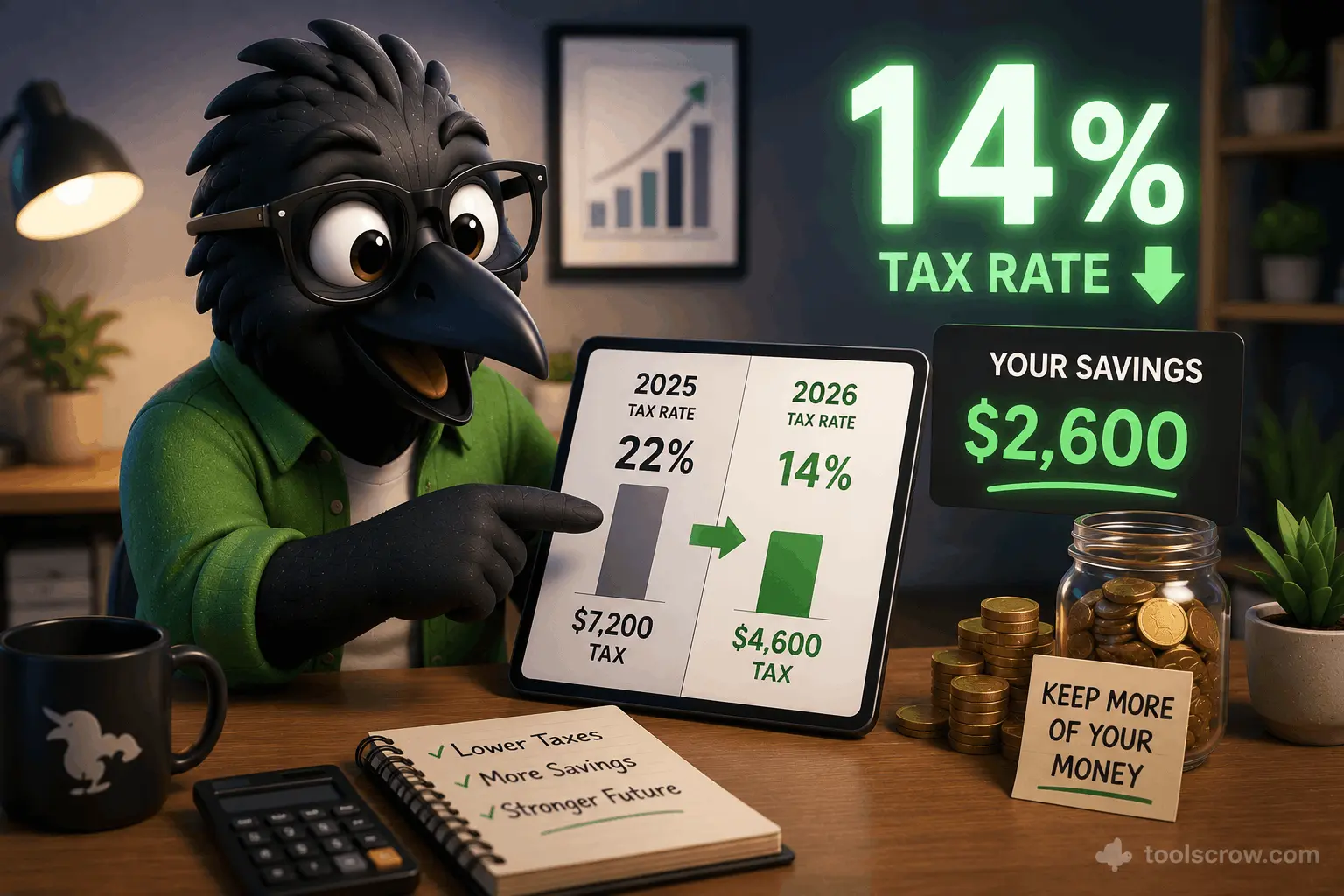 Federal Tax Rate Drops to 14% in 2026: See Your Exact Savings