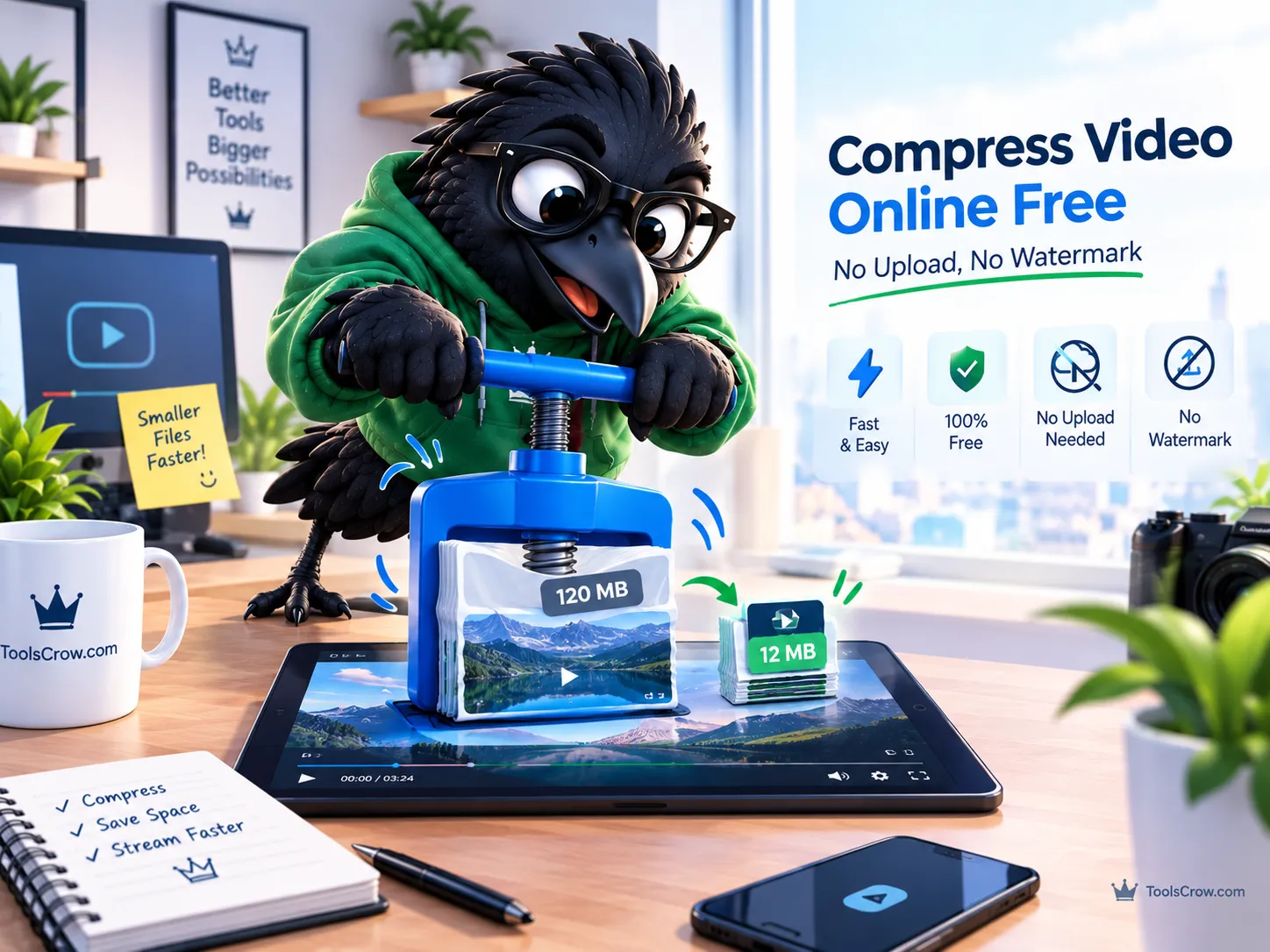 Compress Video Online Free - No Upload, No Watermark