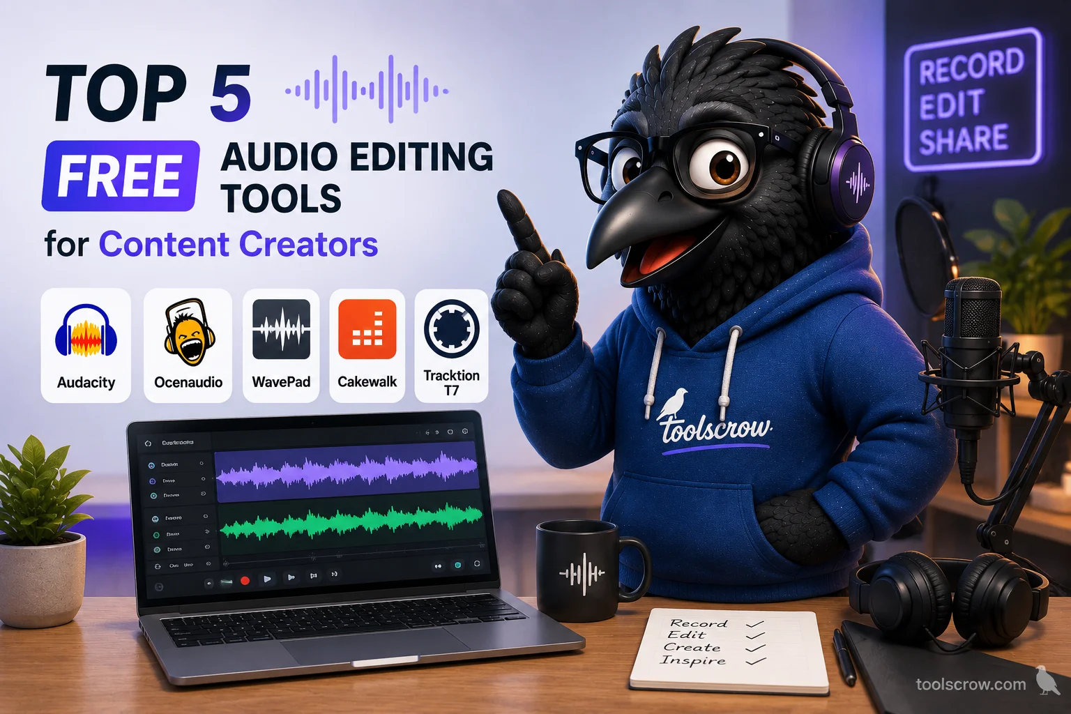 Top 5 Free Audio Editing Tools for Content Creators