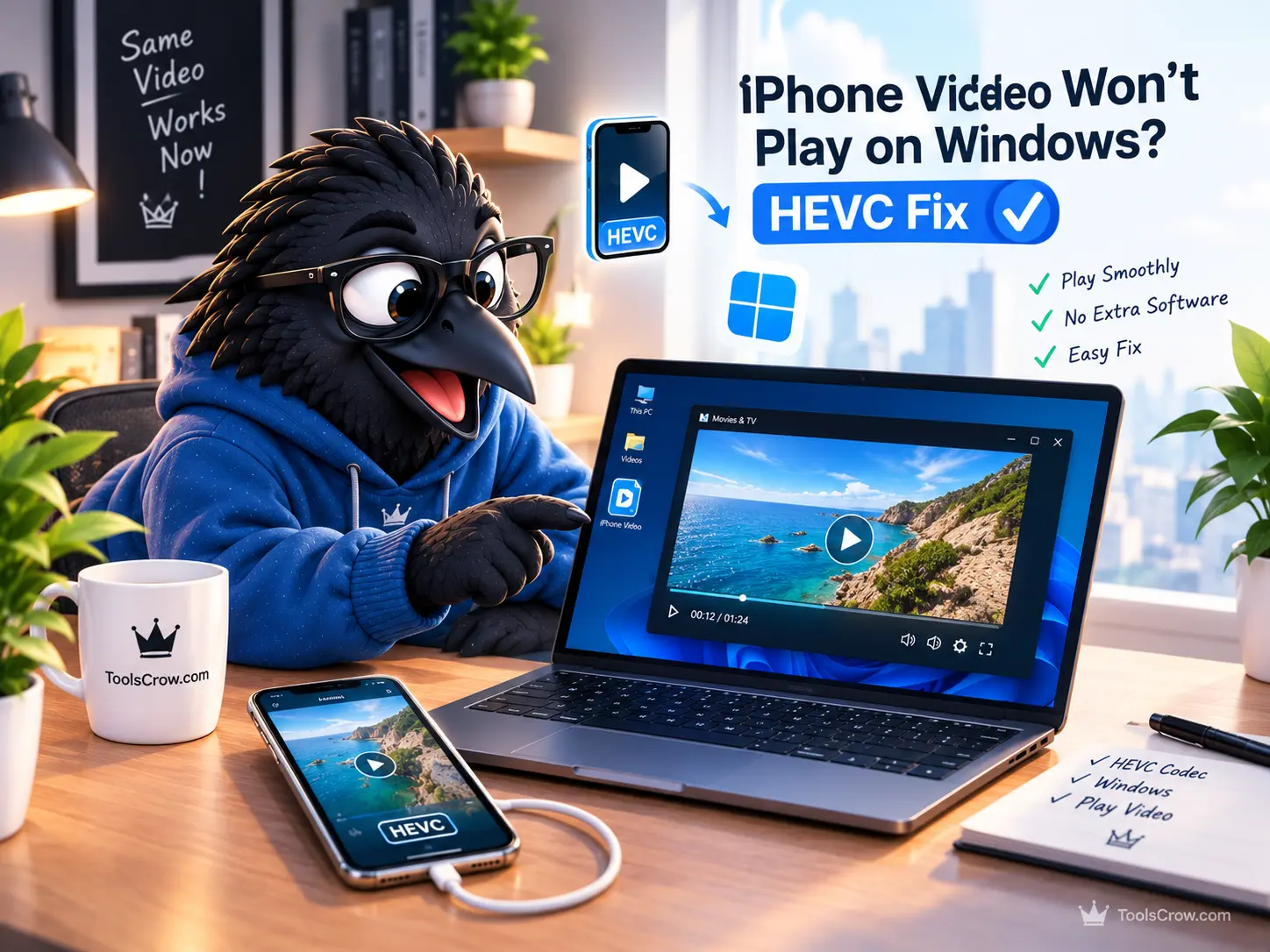 iPhone Video Won't Play on Windows? HEVC Fix (2026)