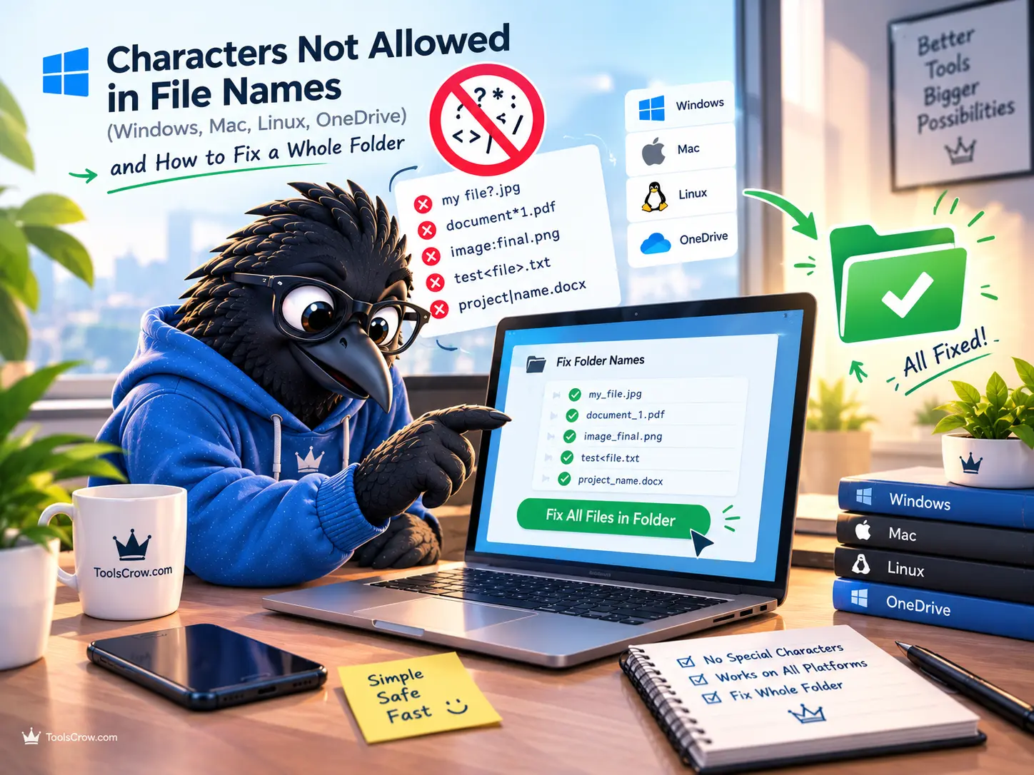 Characters Not Allowed in File Names (Windows, Mac, Linux, OneDrive) and How to Fix a Whole Folder
